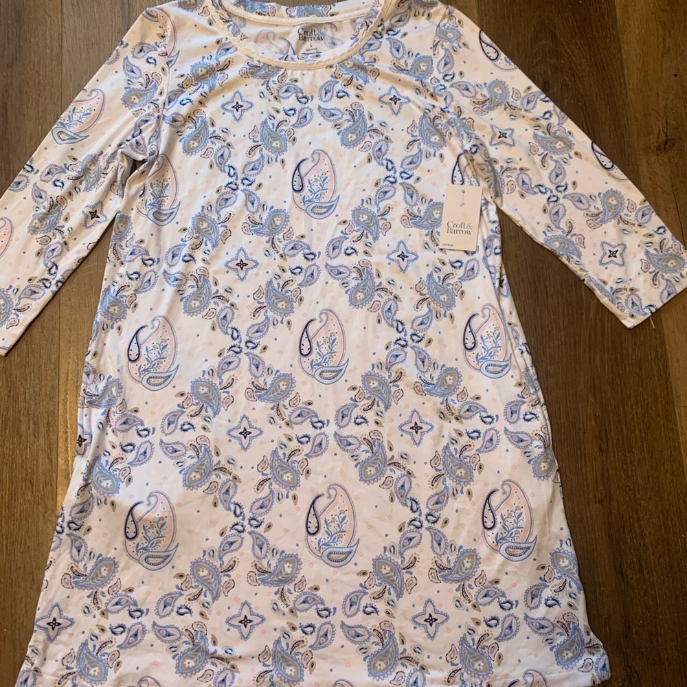 Women Paisley Pajamas - Blue and Cream